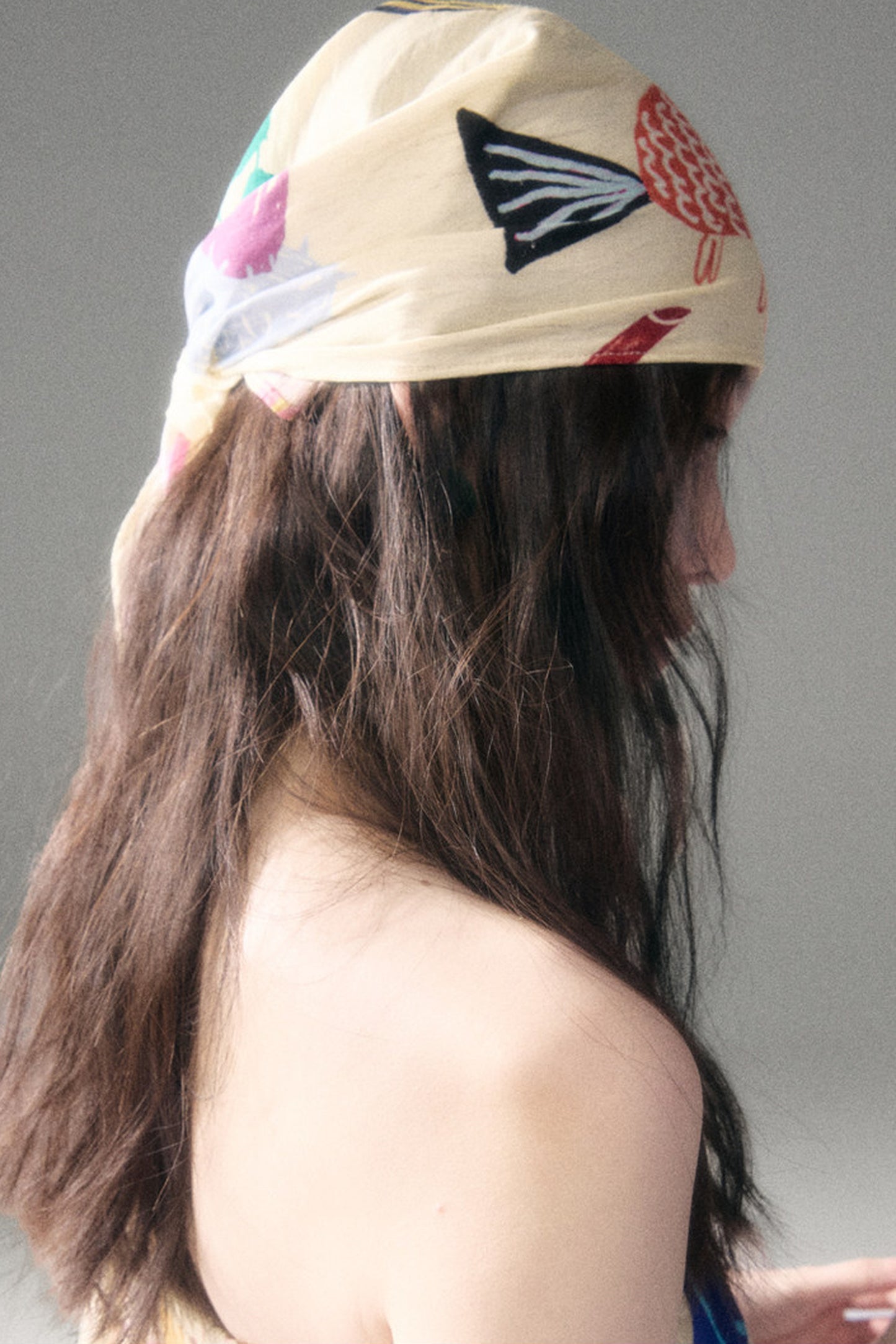 Hand-Painted Fruit Vegetable Print Triangle Headscarf