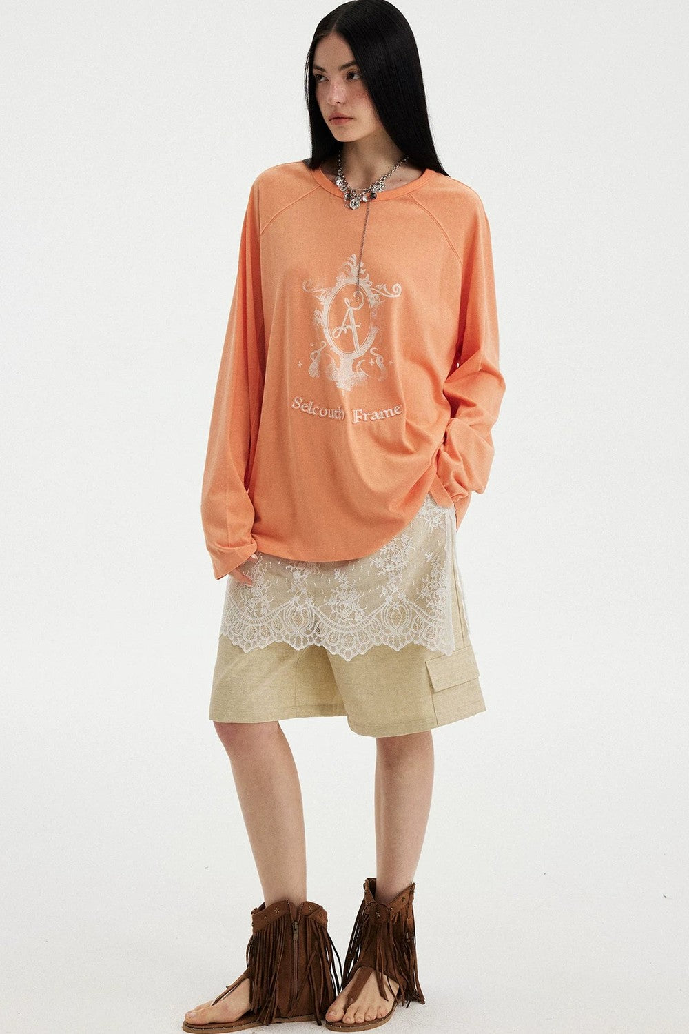 Retro Magic Mirror Patch Embroidery Tee
