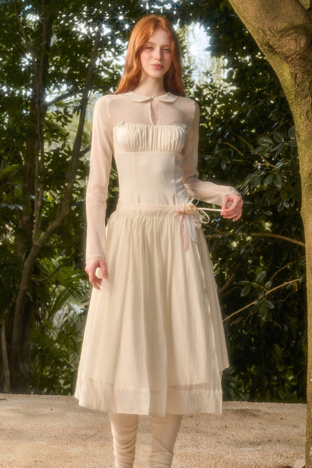 Satin Tencel Lapel Dress Set-Up