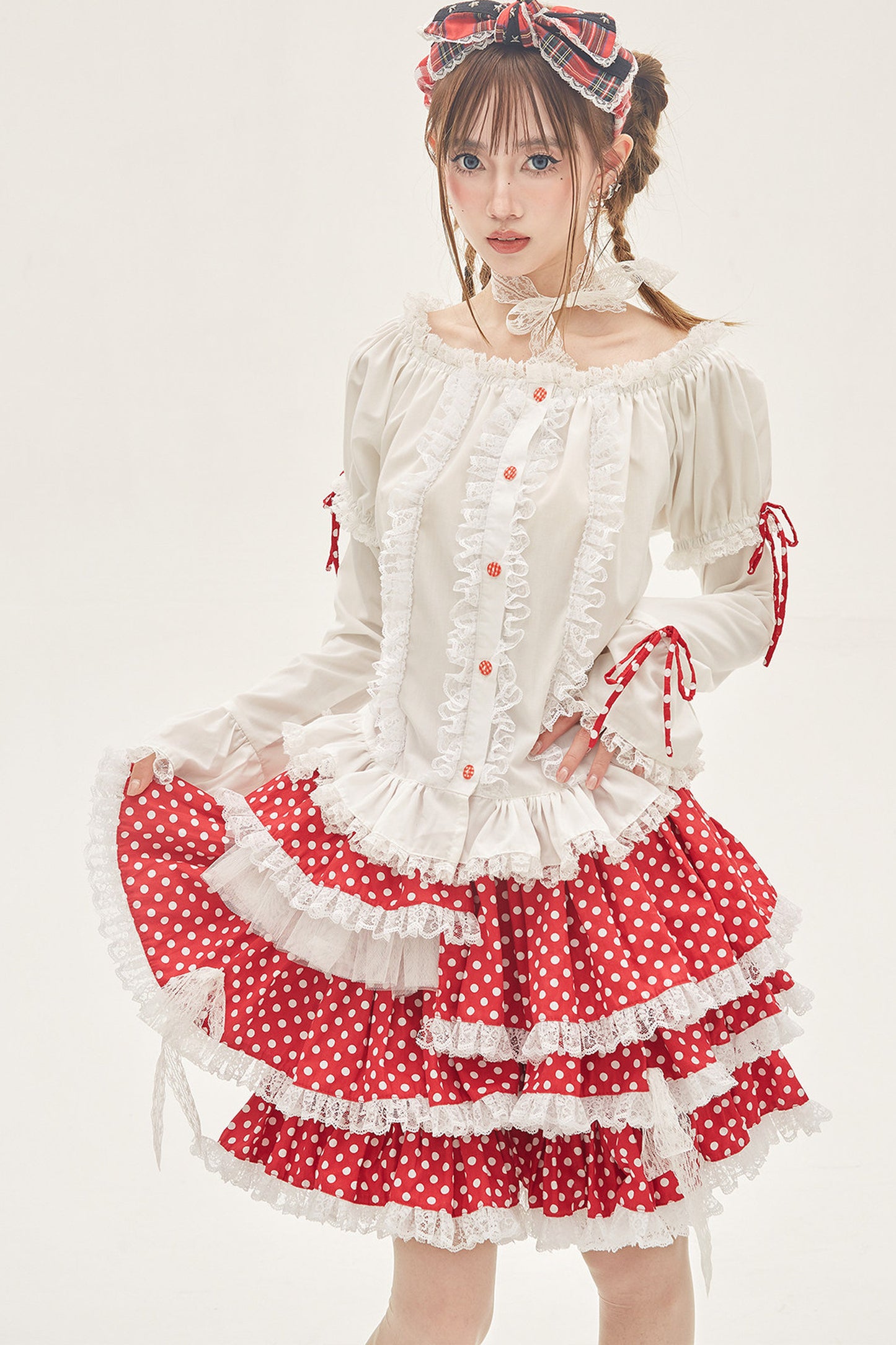 Red Polka Dot Cake Skirt
