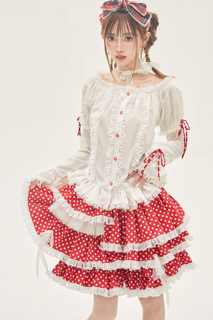 Red Polka Dot Cake Skirt