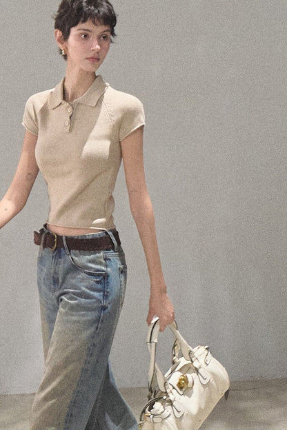 Vintage Hand-Painted Wide Leg Jeans Set