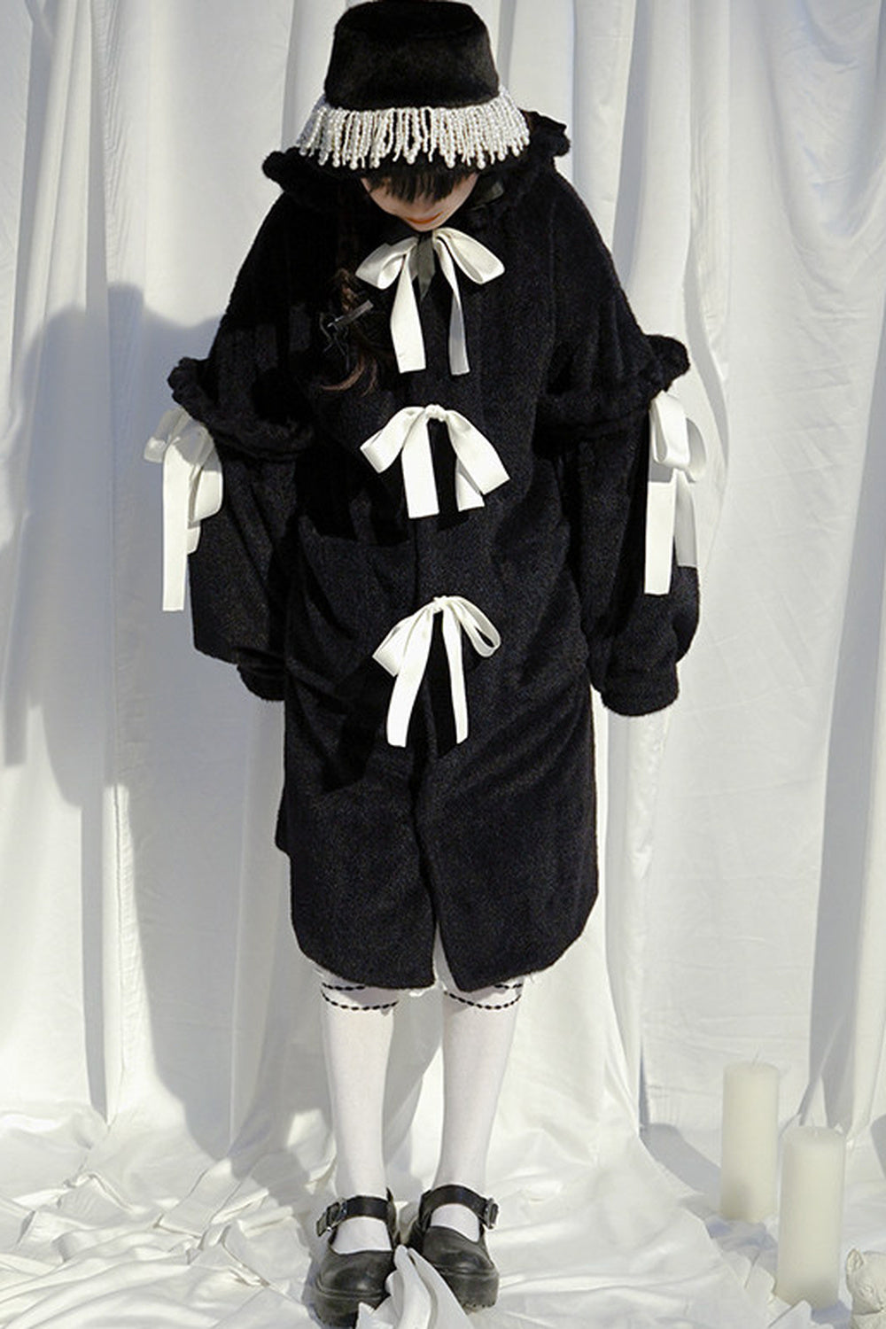 Bunny Ear Fluffy Bow Coat