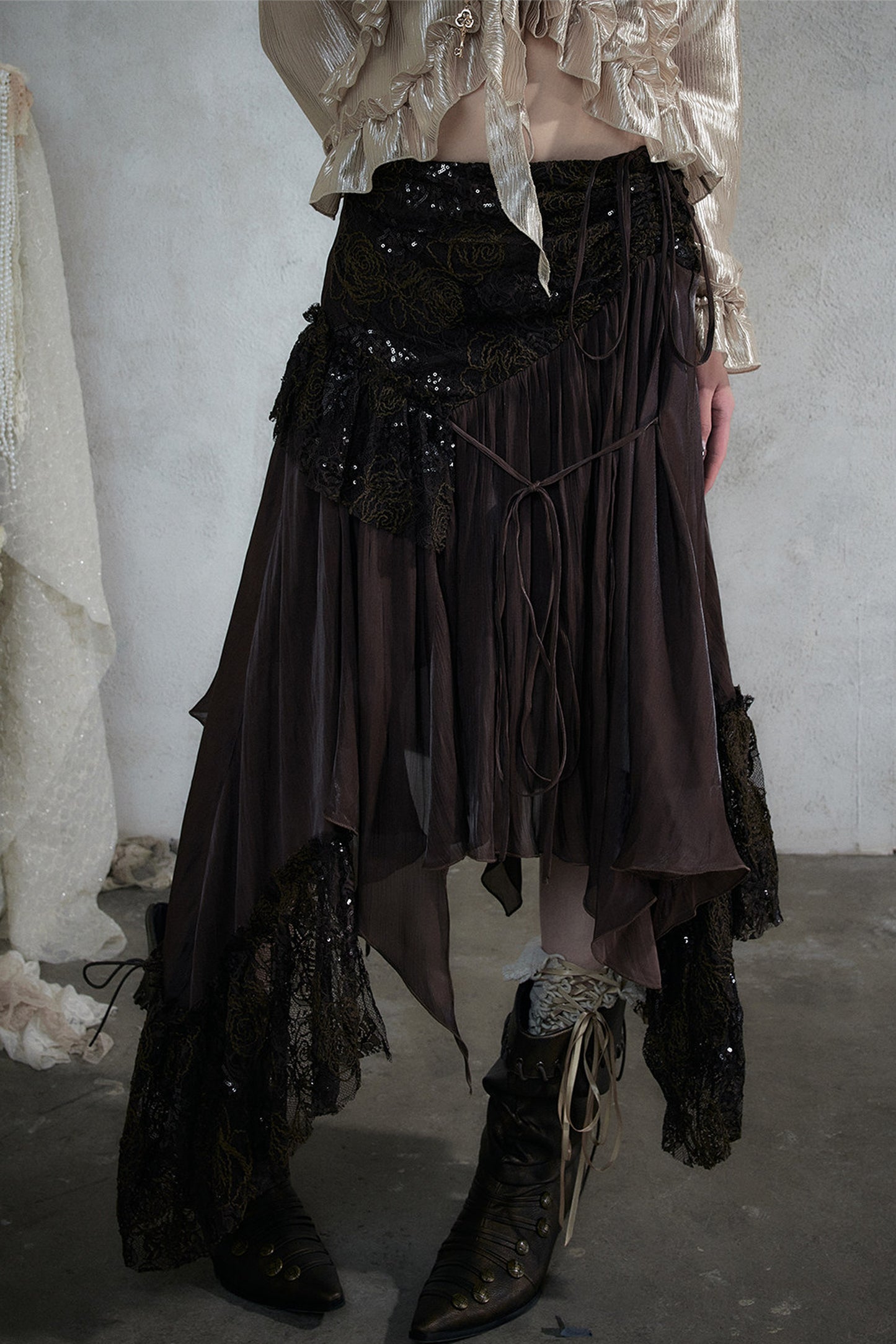 Romantic Lace Chiffon Skirt