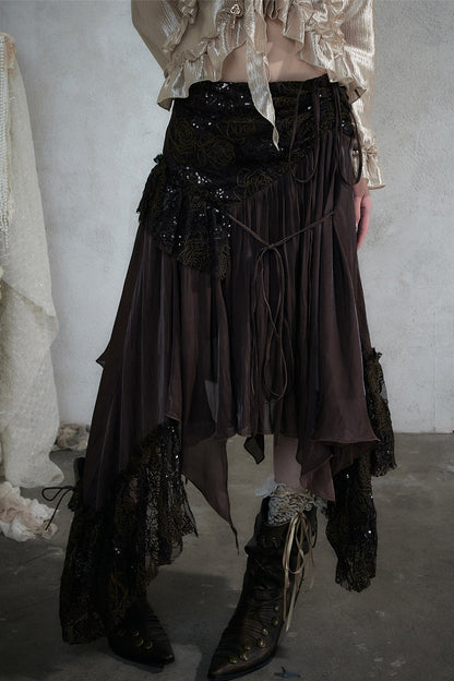 Romantic Lace Chiffon Skirt