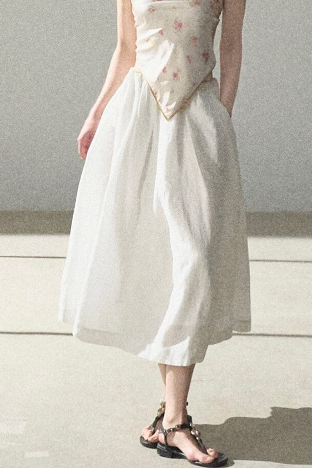 Lyocell Linen Texture A-Line Skirt