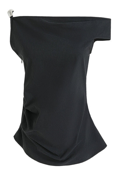 Asymmetrical Off-Shoulder T-Shirt