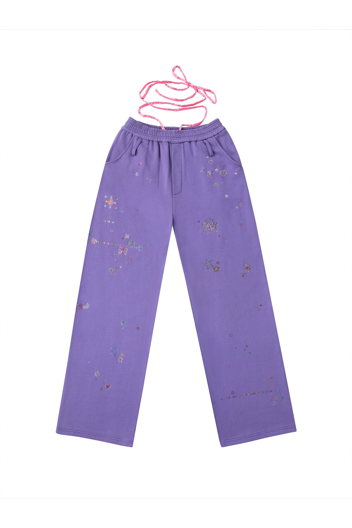 Rhinestone Embellished Sweatpants