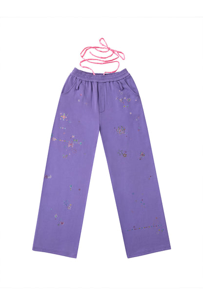 Rhinestone Embellished Sweatpants