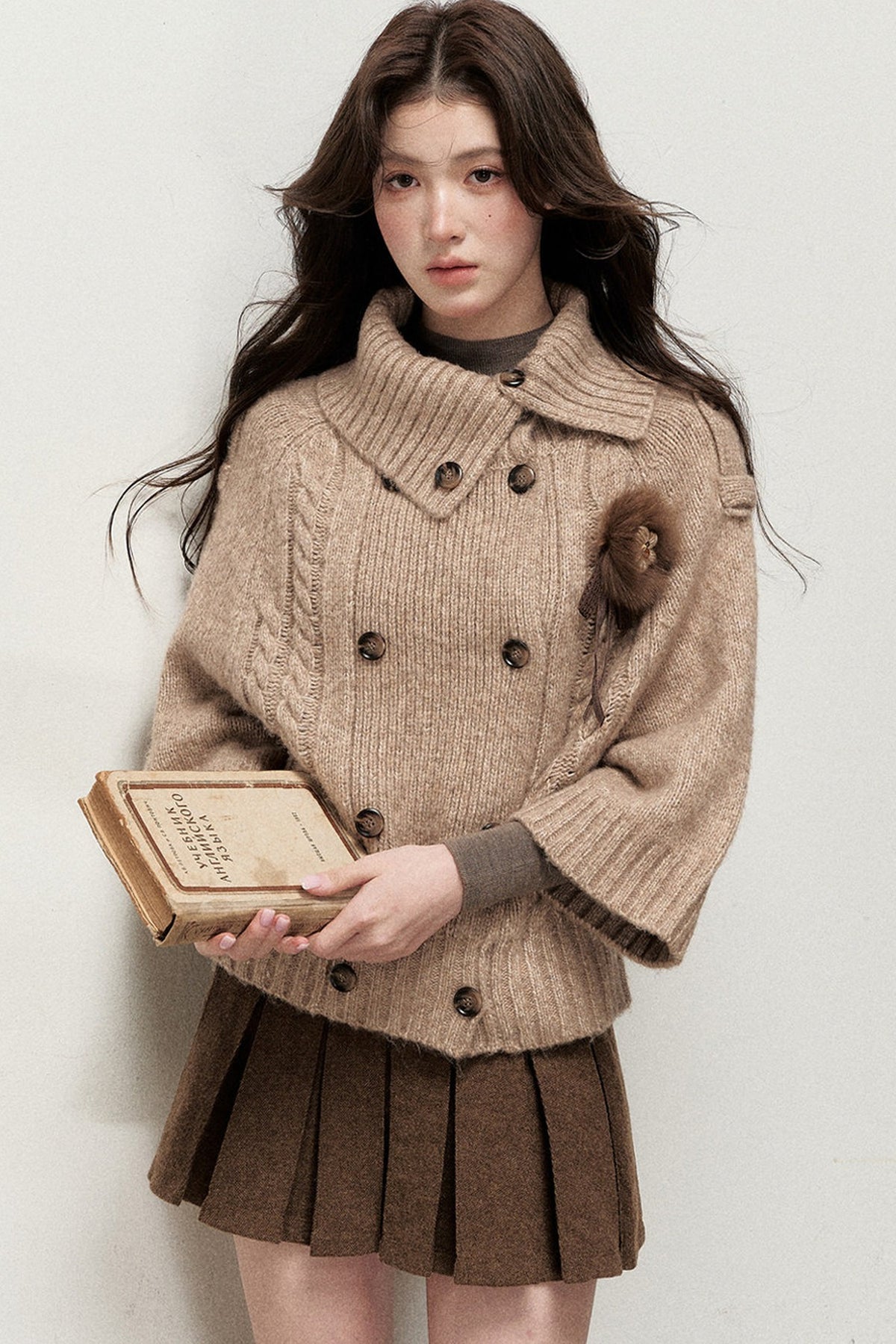 Double-Breasted Knit Jacket