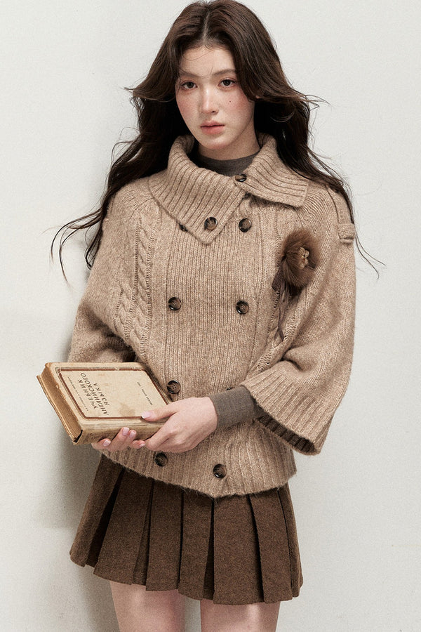 Double-Breasted Knit Jacket