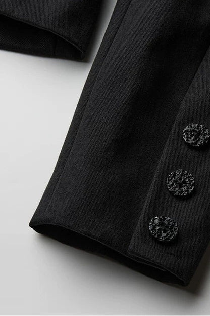 Deconstructed Button-Eye Collar Jacket