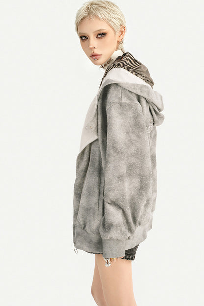 Y2K Layered-Look Hooded Jacket