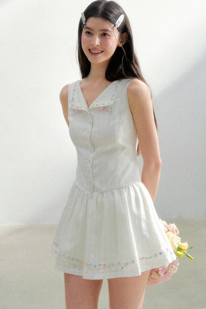 White Embroidered Summer Dress
