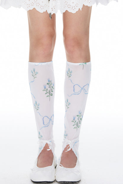 Bedruckte Netz-Spitzensocken