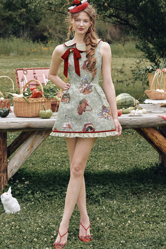 Berry Basket Floral Short Dress