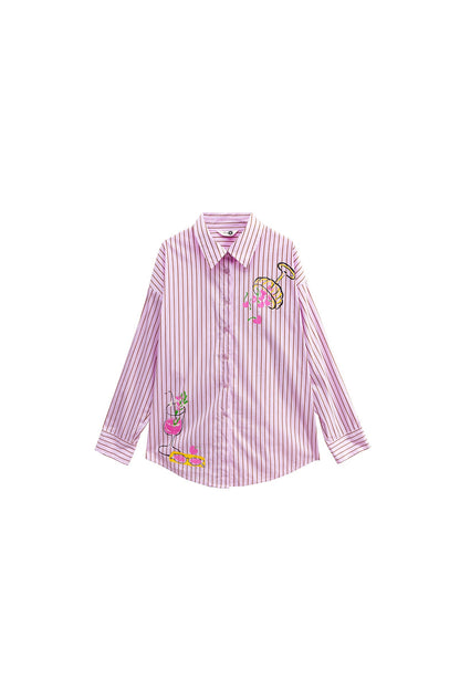 Holiday Striped Long-Sleeve Shirt and Pants Set-Up
