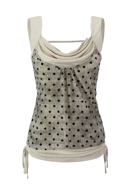 Velvet Polka Dot Layered Top