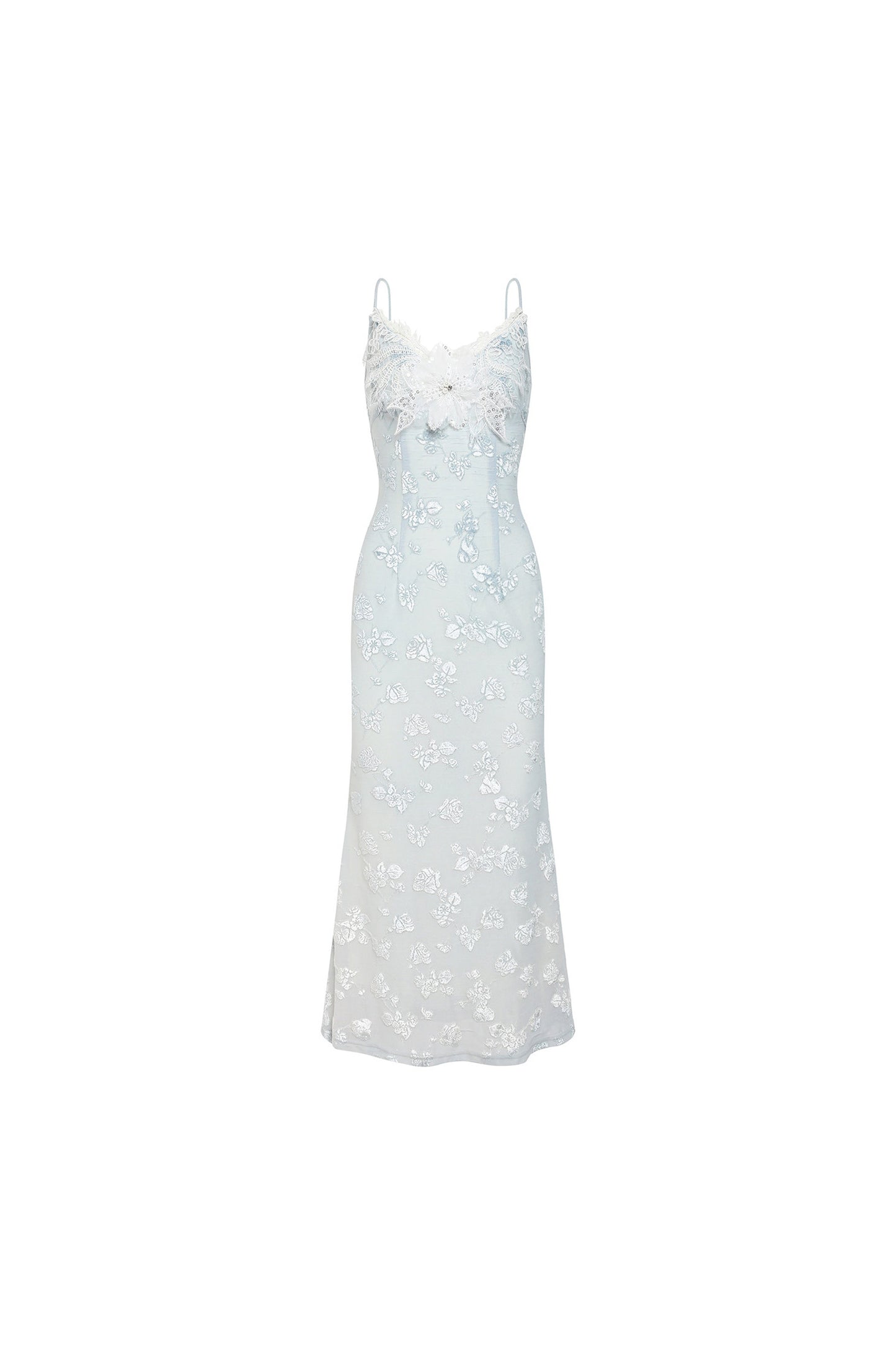 Little Swan Floral Fishtail Dress Shawl Set-Up