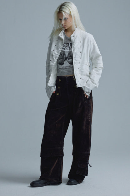 Textured Metal Buckle Jacket