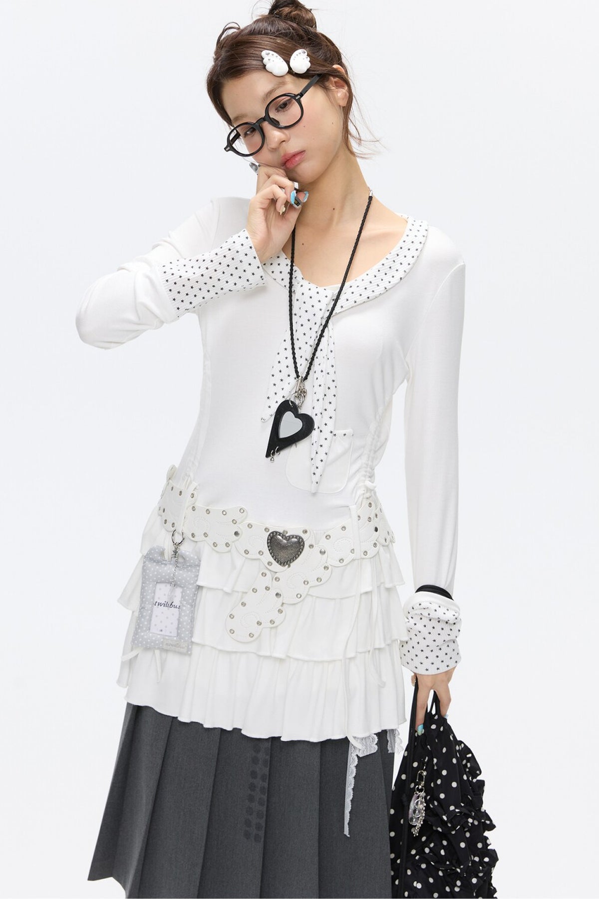 Tie Star Dot Multi-Layered Dress