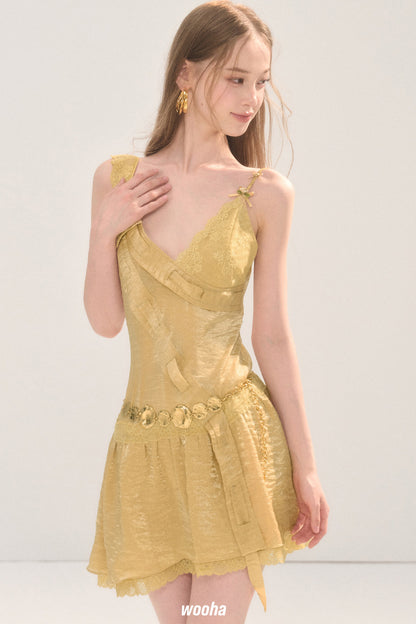 Gold Lace Dress