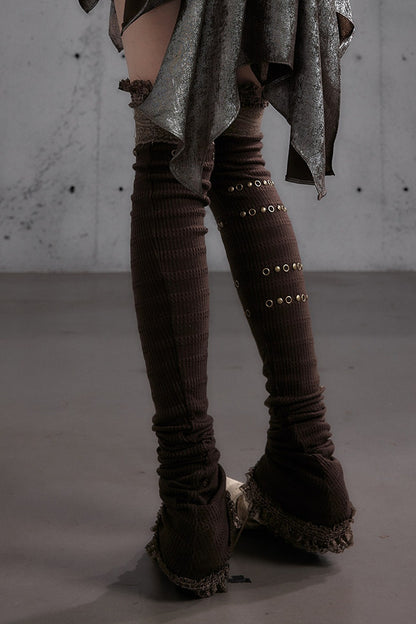 Stretchy Stacked Lace Leg Warmers