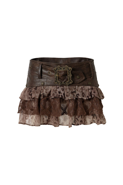 Retro Sequin Leopard Skirt