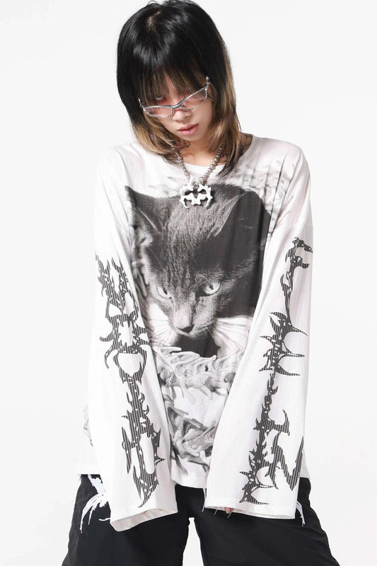 Loose Long-Sleeved Cat Top