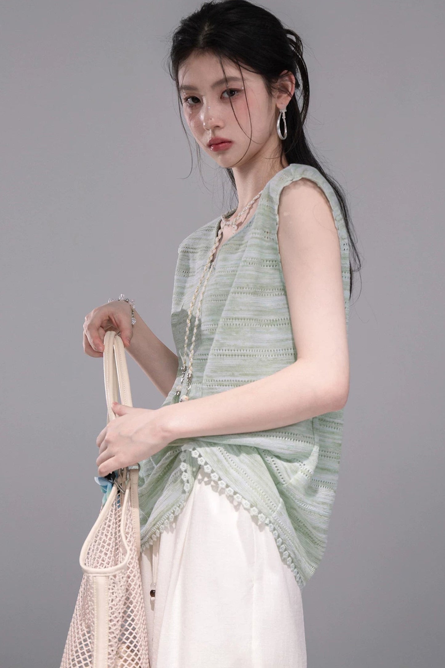 Ice Green Knit Tank Set