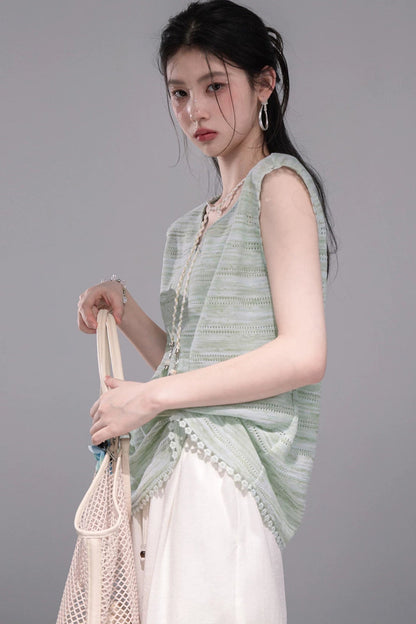 Ice Green Knit Tank Set