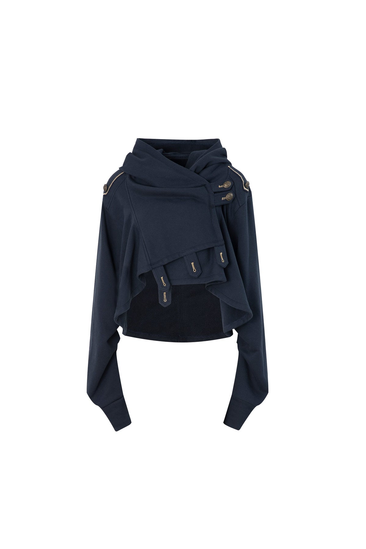 Asymmetrical Hooded Cape Sweatshirt Jacket