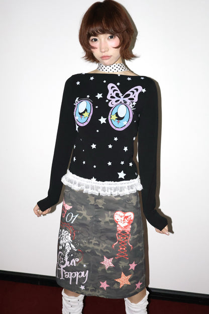 Comic Eye Long Sleeve Top