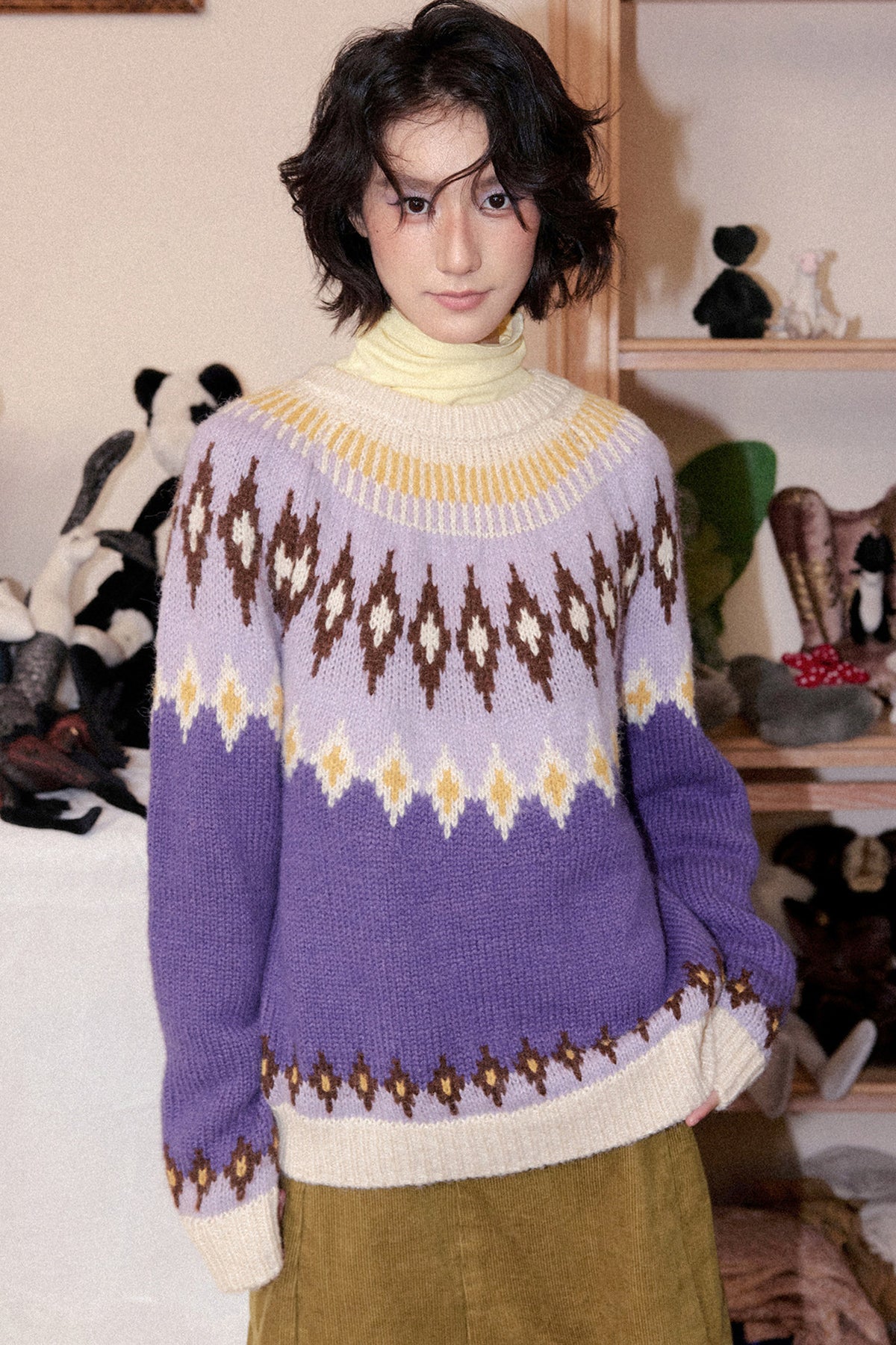 Coarse Knit Fair Isle Sweater
