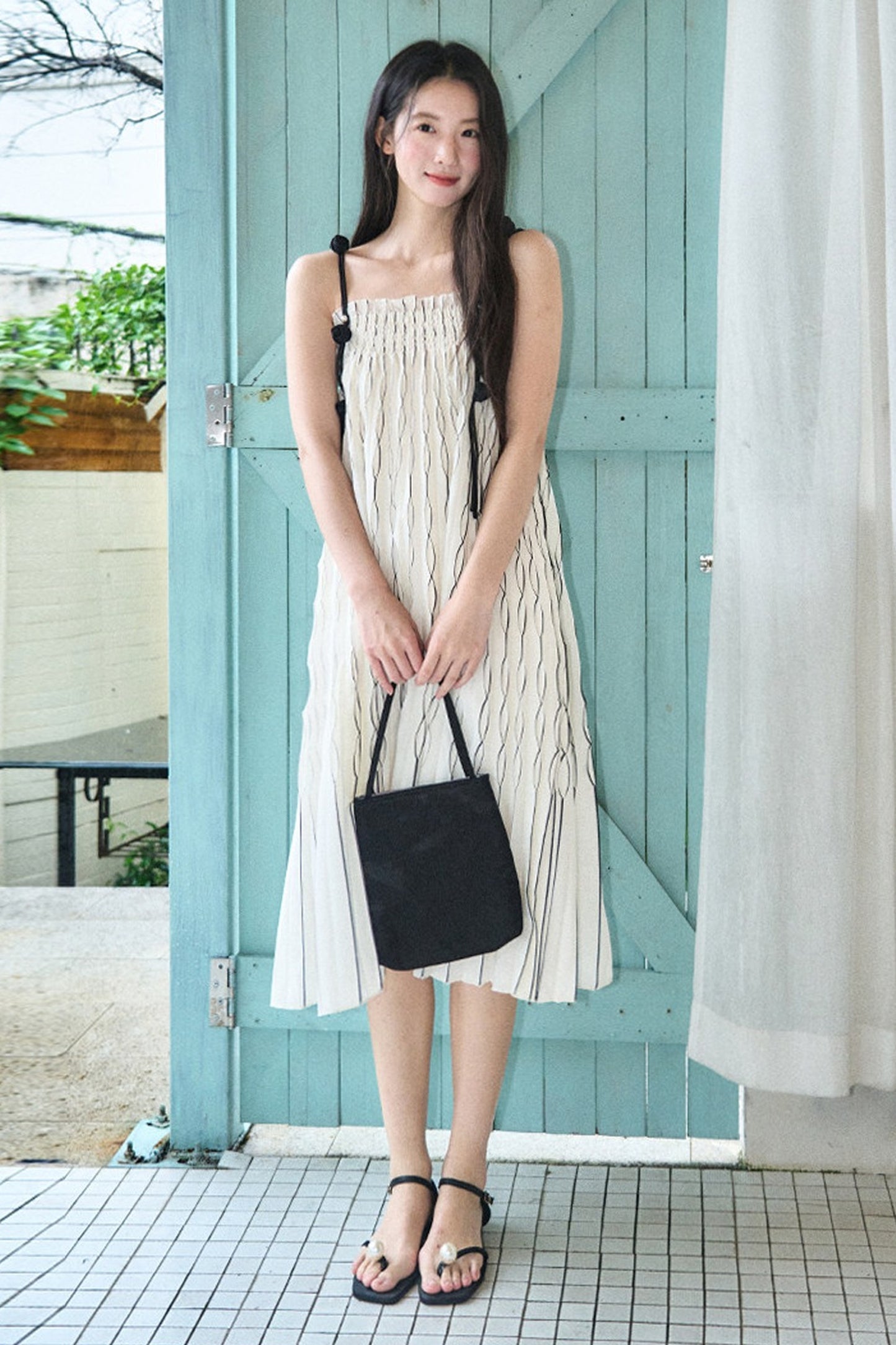 Handmade Rose Pleated Skirt Dress