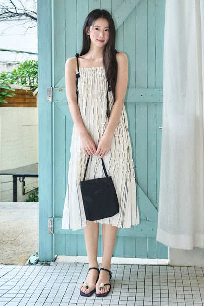 Handmade Rose Pleated Skirt Dress