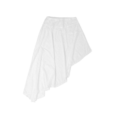 Sheer White Lace Side Ruffle Skirt