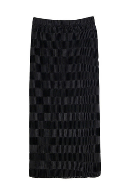 Gradient Pleated Elastic Waist Skirt