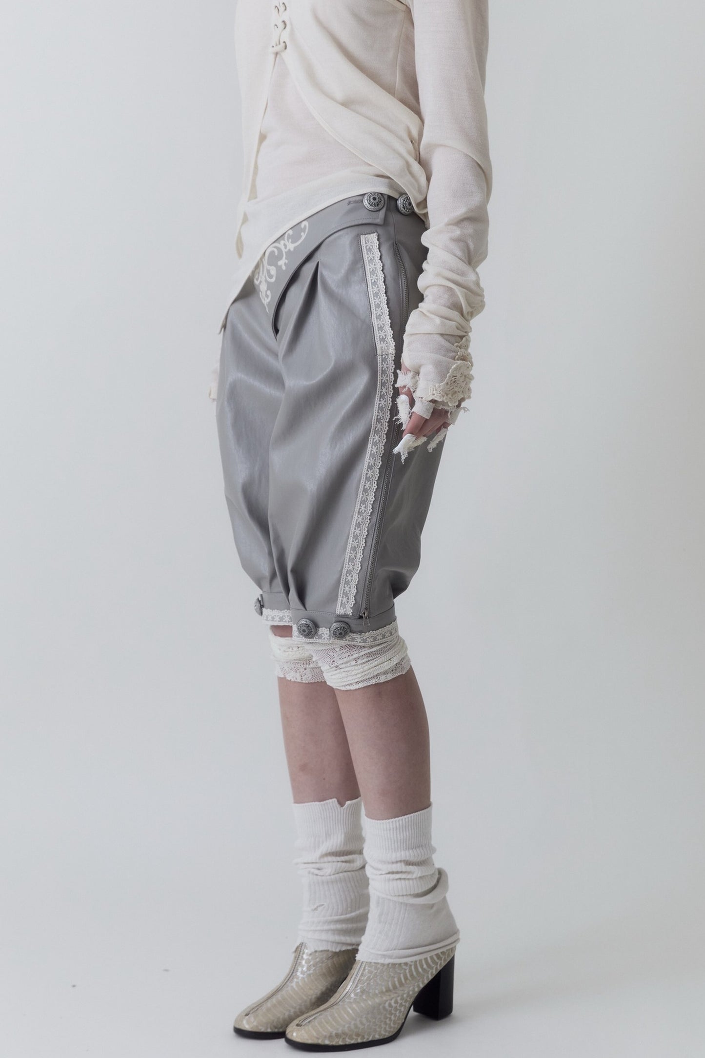 Medieval Embroidered Leather Riding Pants