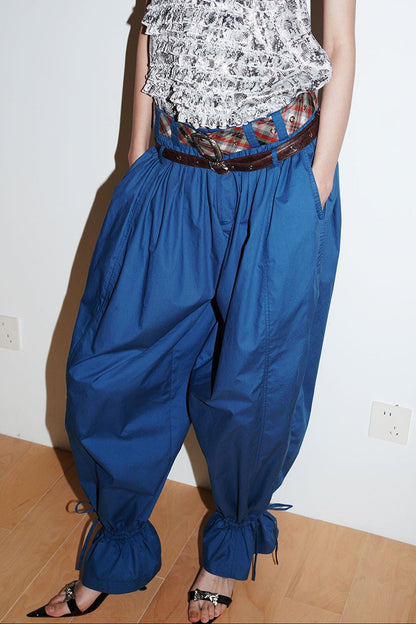 Retro Solid Color Balloon Pants