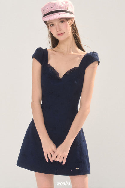Lace Trim Eyelet Embroidery Cotton Dress