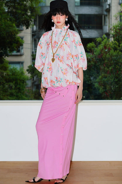 Semi-Sheer Printed Sun Top