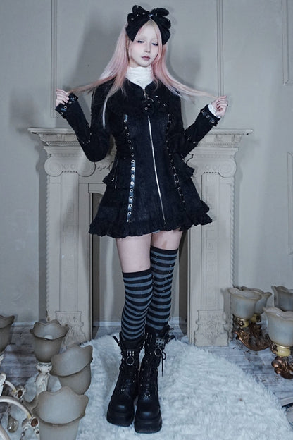 Cat Ear Hooded Plush Dress