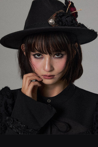 Handmade Woolen Lace Floral Hat