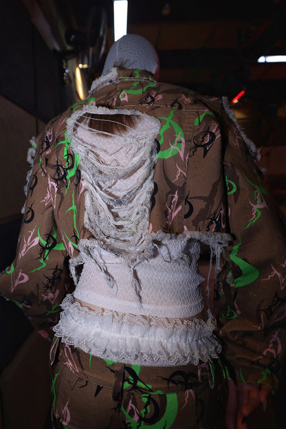 Y2K Camouflage Metal Studded Jacket