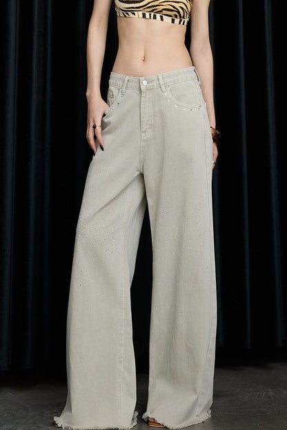 Desert Star Rhinestone Wide-Leg Jeans
