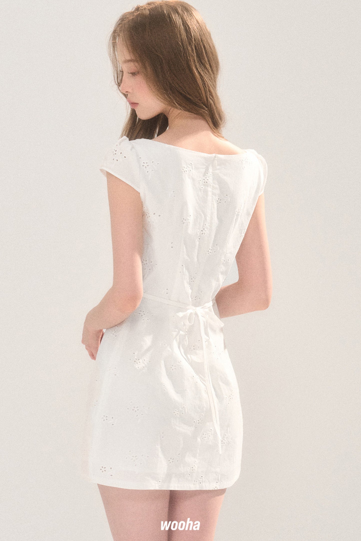 Lace Trim Eyelet Embroidery Cotton Dress