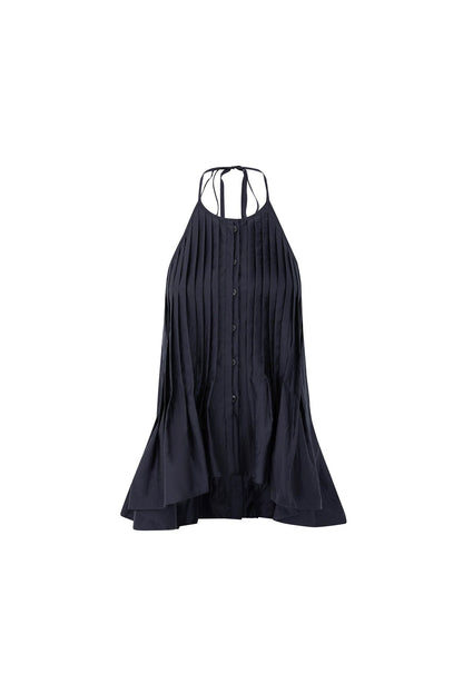 Acetate Tencel Pleated Halter Camisole