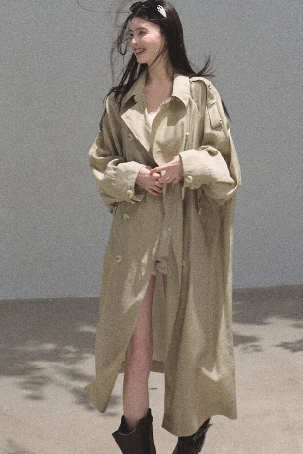 Cappotto parasole in acetato e lyocell