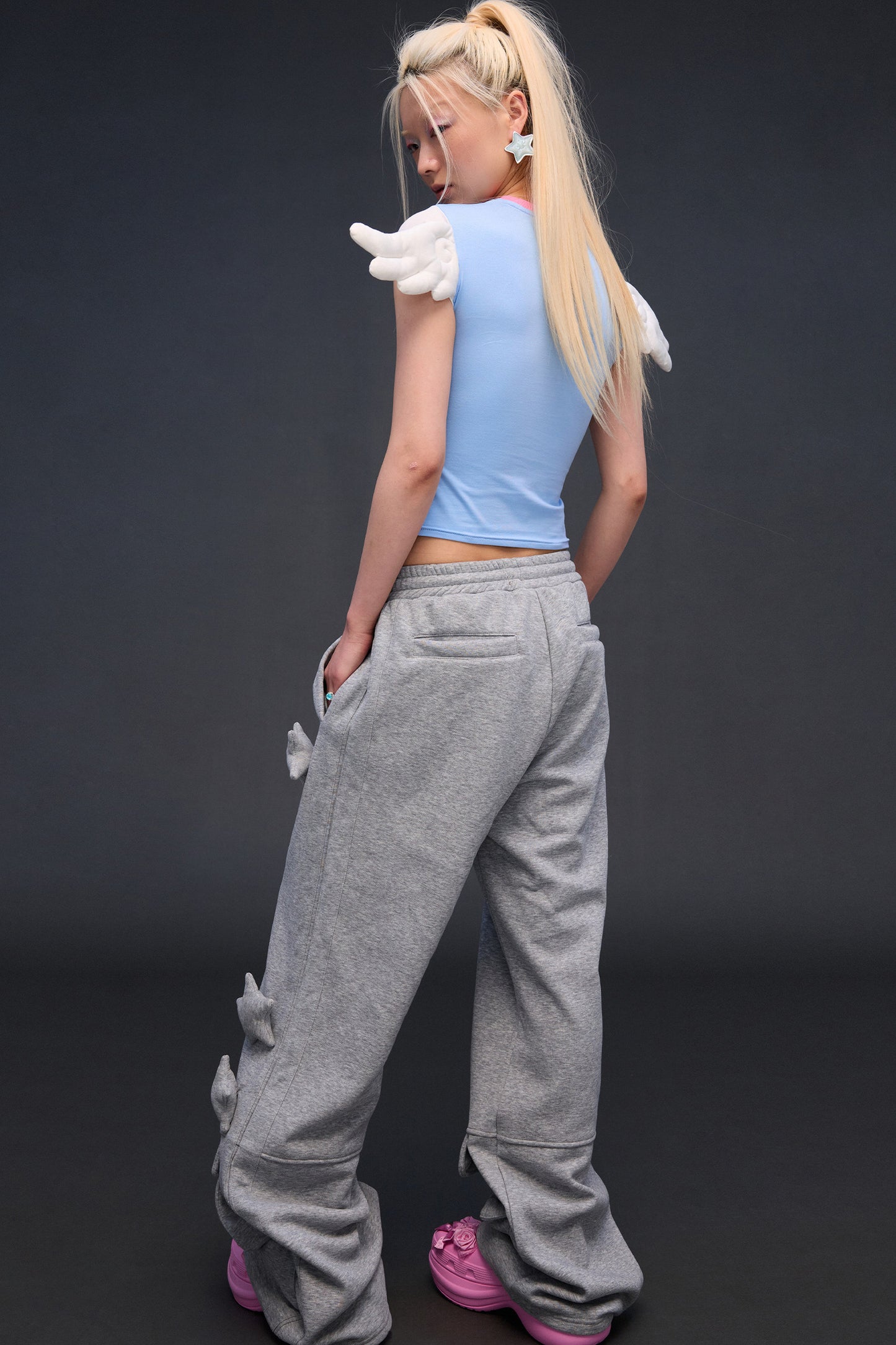 Hot-Stitched Angel Wings Blouse